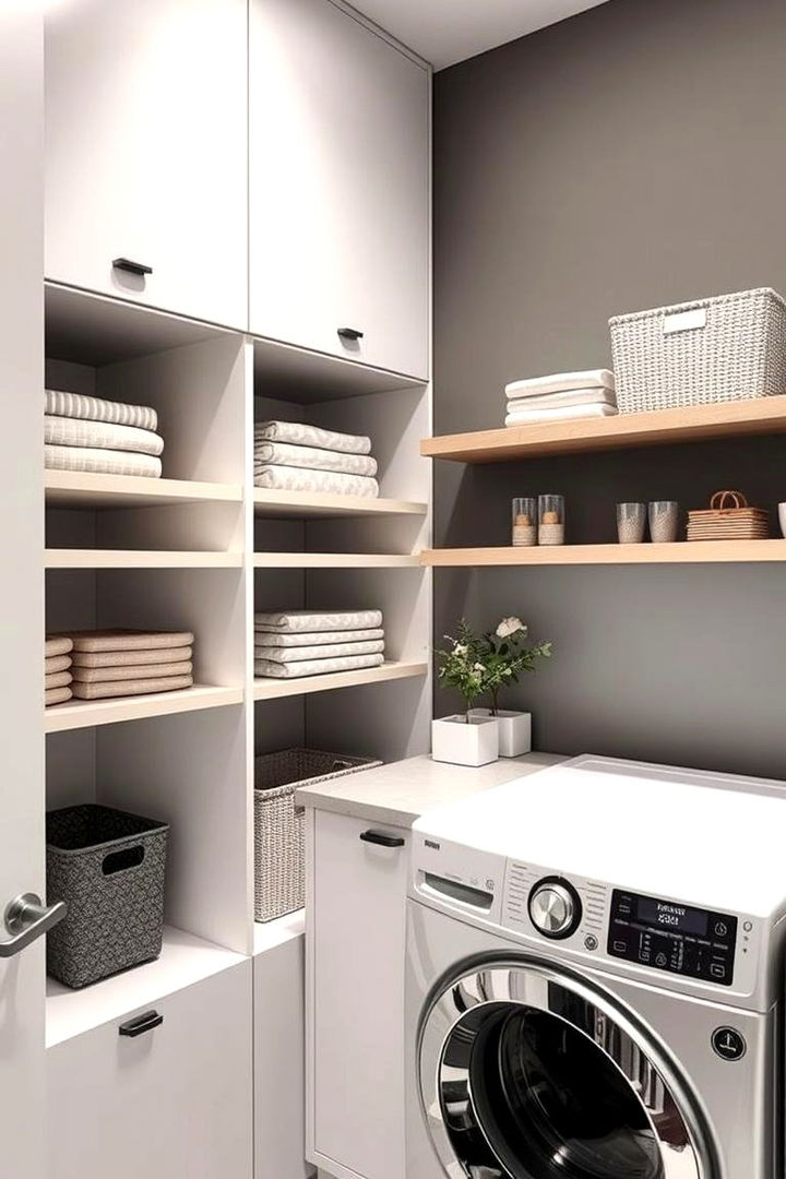 Hidden Shelves with Concealed Storage - 22 Laundry Room Shelving Ideas