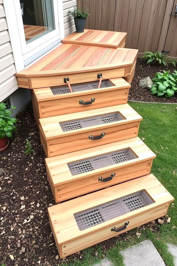 Hidden Storage Compartments - 22 Patio Steps Ideas