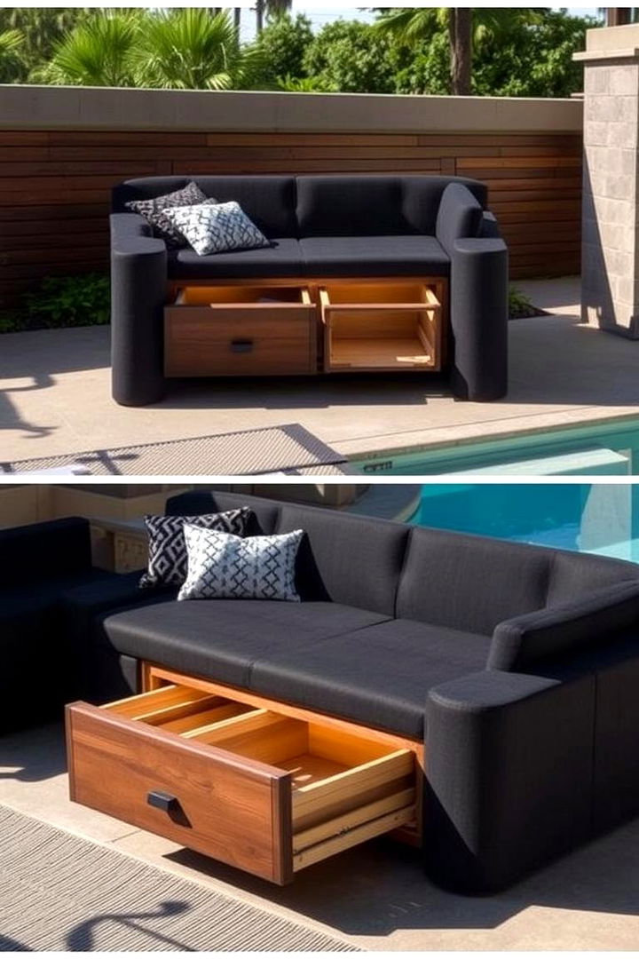 Hidden Storage Compartments in Poolside Furniture - 22 Pool Storage Ideas