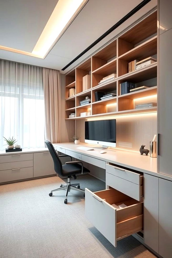 Hidden Storage Furniture for a Sleek Aesthetic - 22 Small Home Office Ideas