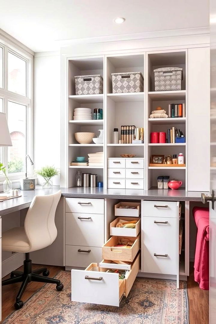 Hidden Storage Innovations - 22 Craft Room Ideas