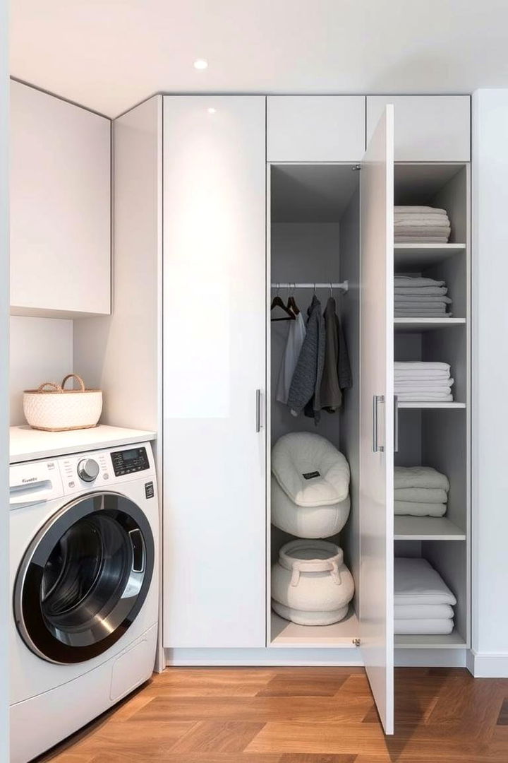 Hidden Storage Panels - 22 Laundry Room Cabinet Ideas