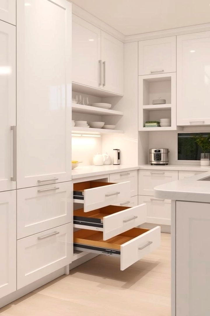 Hidden Storage for a Clutter Free Space - 22 Small White Kitchen Ideas