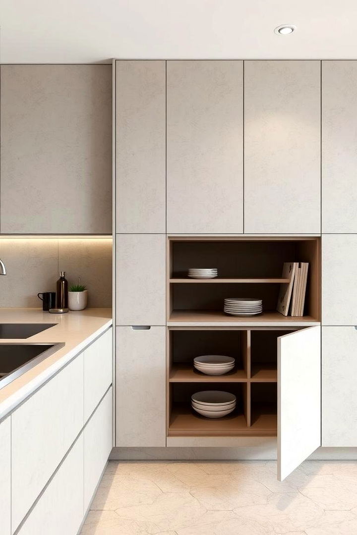 Hidden Storage in Microcement Designs - 22 Microcement Kitchen Ideas