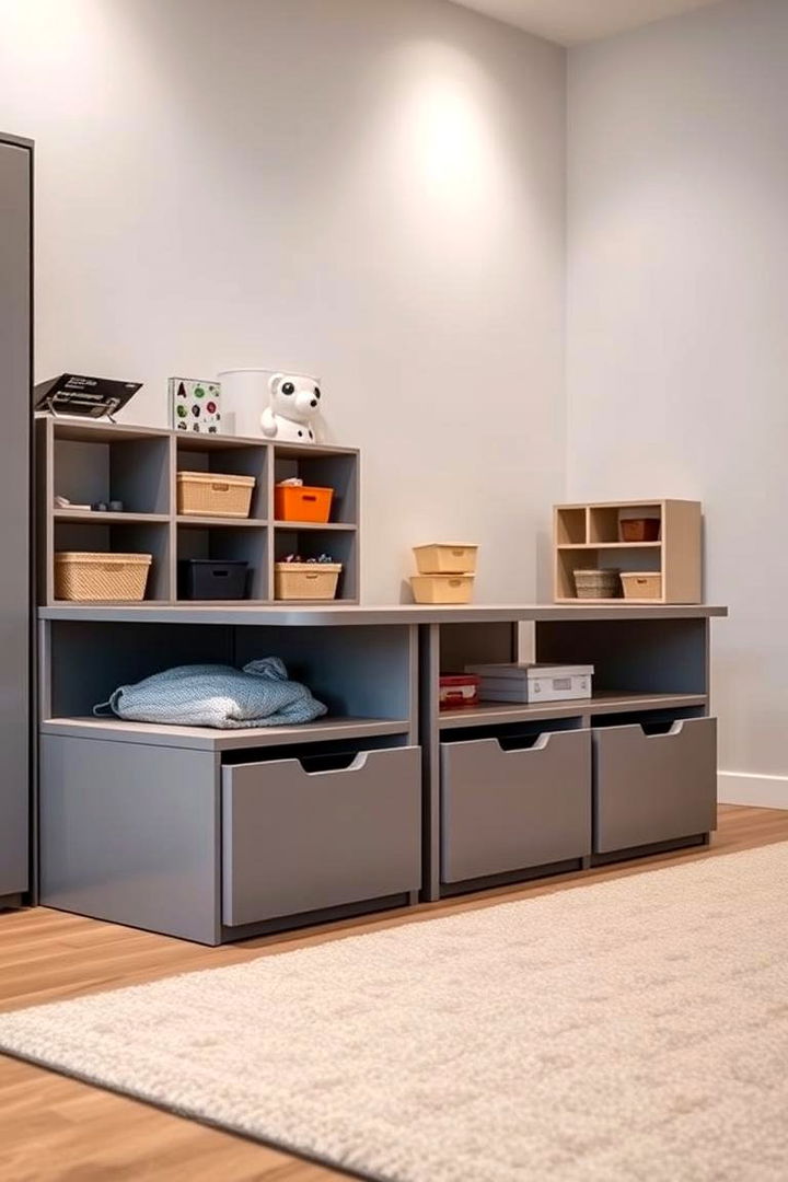 Hidden Storage under Tables - 22 Playroom Storage Ideas