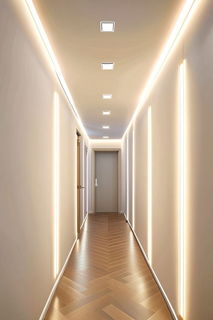 Hidden Strip Lighting Subtle Yet Effective - 22 Narrow Hallway Lighting Ideas