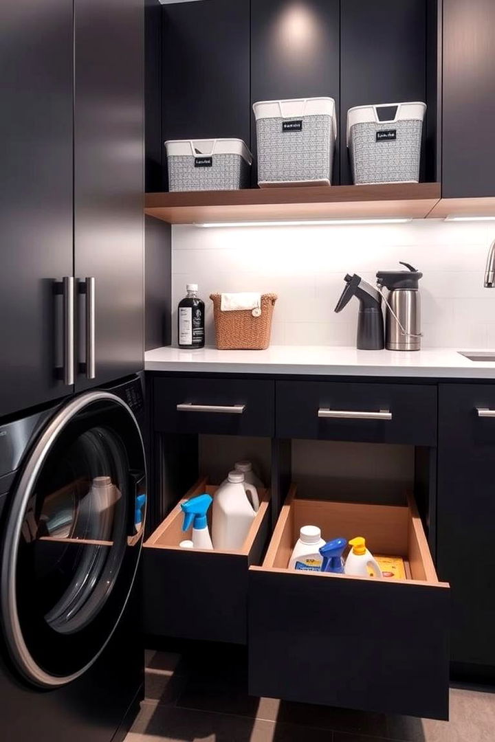 Hidden Utility Drawers - 22 Stackable Laundry Room Ideas