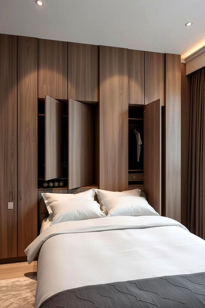 Hidden Wardrobe Concealed Design - 22 Built-in Wardrobe Ideas Around a Bed
