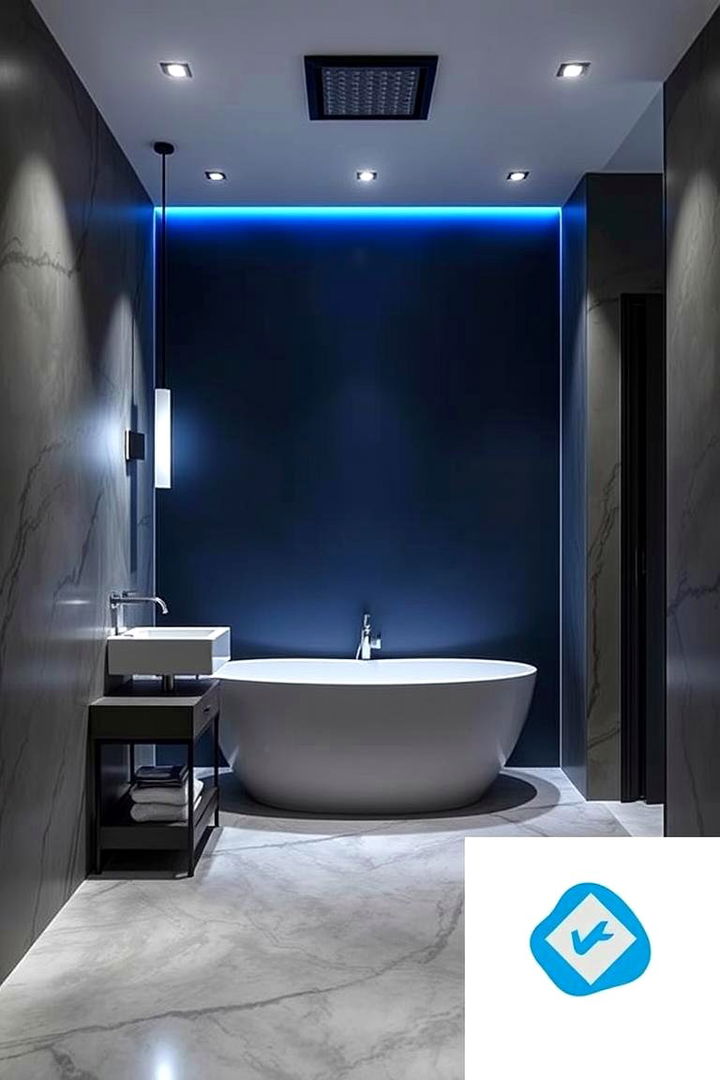 High Contrast Bathroom - 22 Blue and Gray Bathroom Ideas