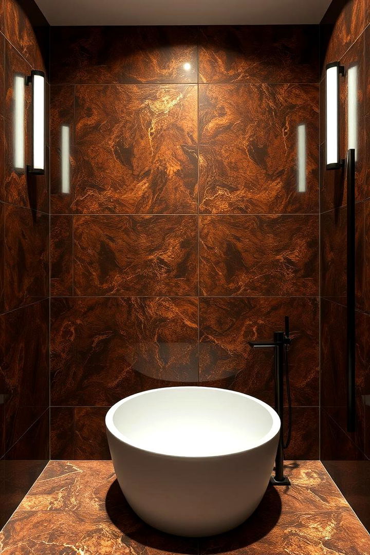High Contrast Brown Granite Details - 22 Brown Granite Bathroom Ideas