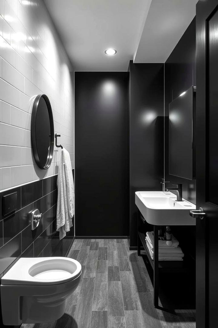 High Contrast Color Schemes for Drama - 22 Teen Bathroom Ideas