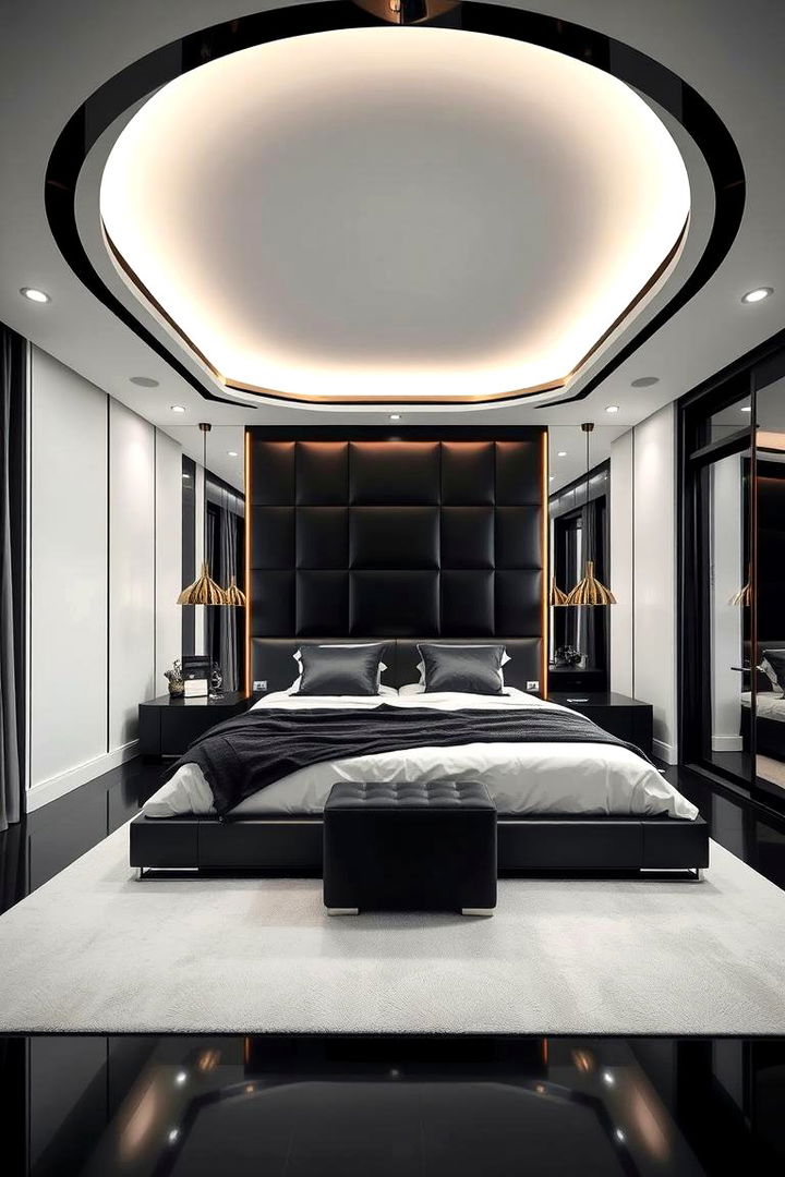 High Contrast Designs Highlight Strategic Detailing - 22 Art Deco Bedroom Ideas