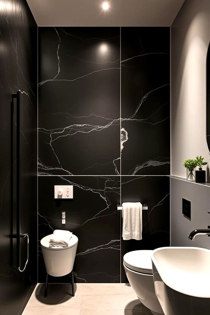 High Contrast Detailing - 22 Bathroom Accent Wall Ideas