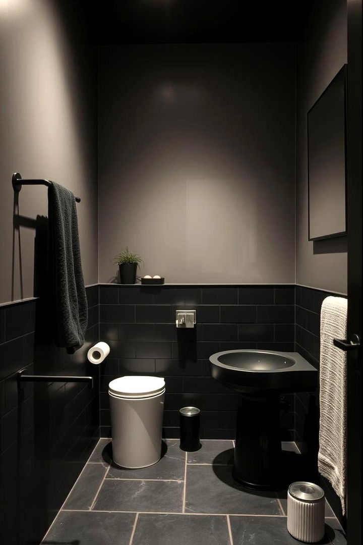 High Contrast Details - 22 Half Bathroom Ideas