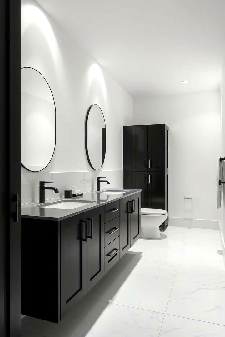 High Contrast Elegance - 22 bathroom with black cabinets ideas