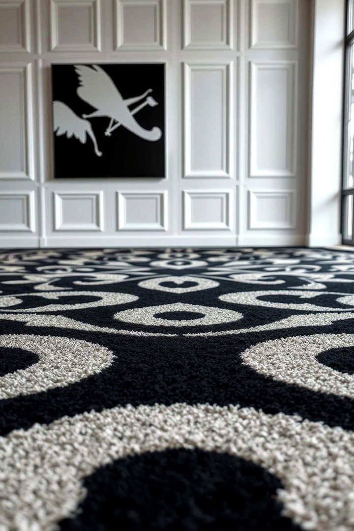 High Contrast Modern Carpet Patterns - 22 Living Room Carpet Ideas