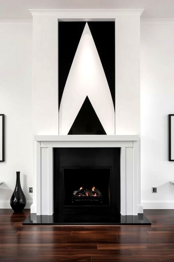 High Contrast with Modern Mantels - 22 Black and White Fireplace Ideas