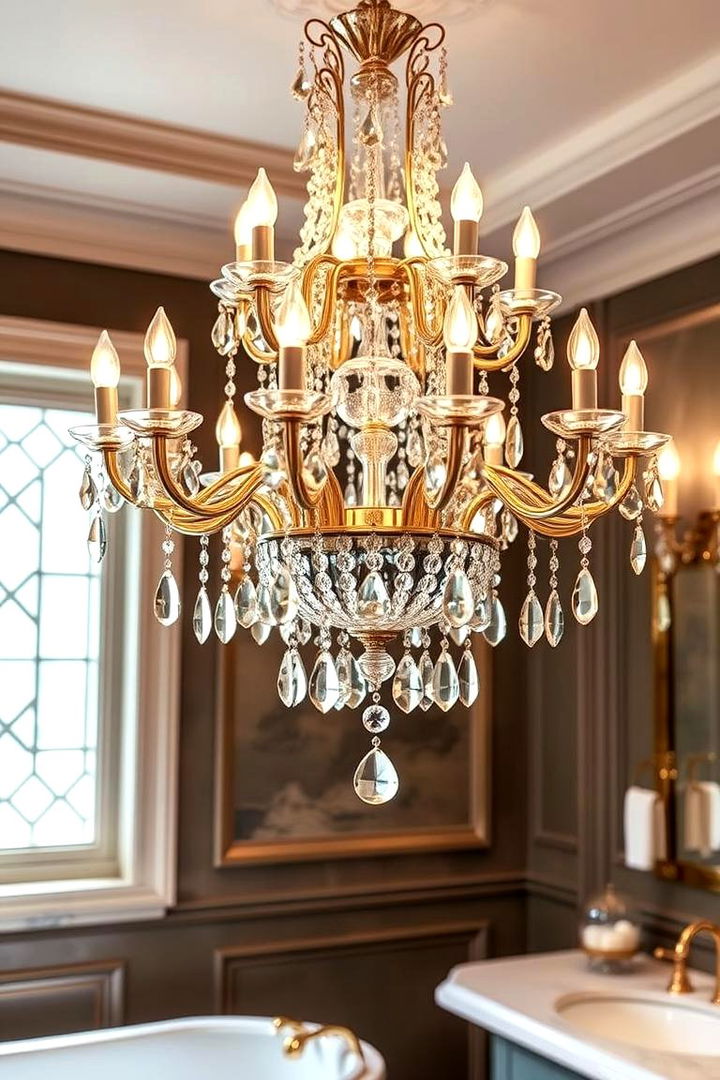 High End Luxury Bathroom Chandelier - 22 Bathroom Chandelier Ideas