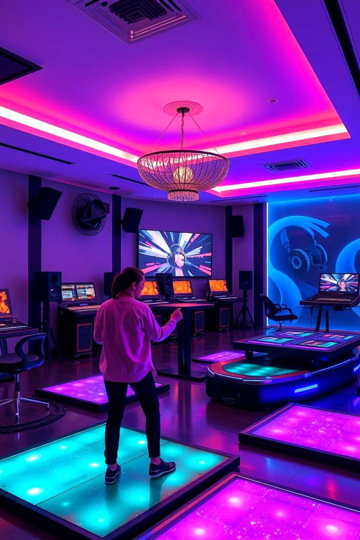 High End Music and Dance Game Space - 22 Luxury Game Room Ideas