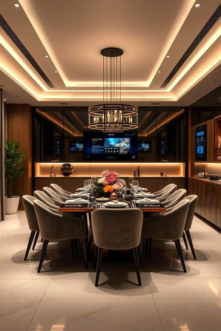 High End Smart Home Integration - 22 Luxury Dining Room Ideas