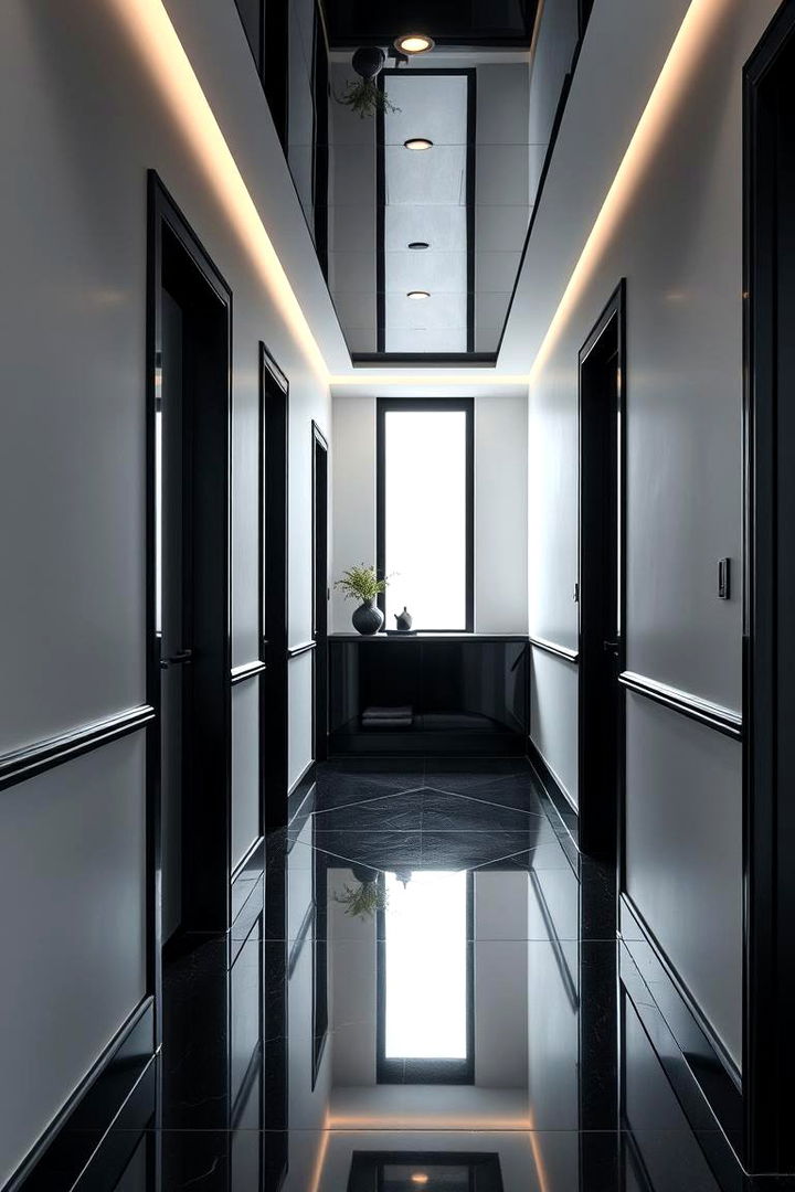 High Gloss Black Finishes - 22 Black Hallway Ideas