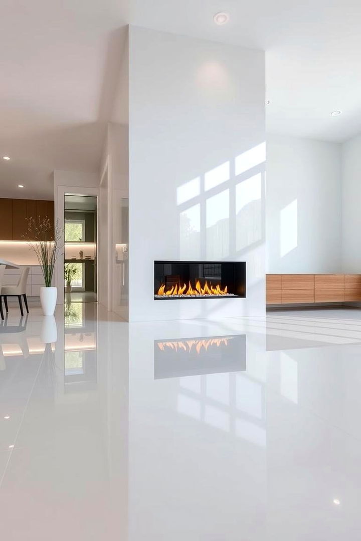High Gloss Contemporary Look - 22 Fireplace Paint Ideas