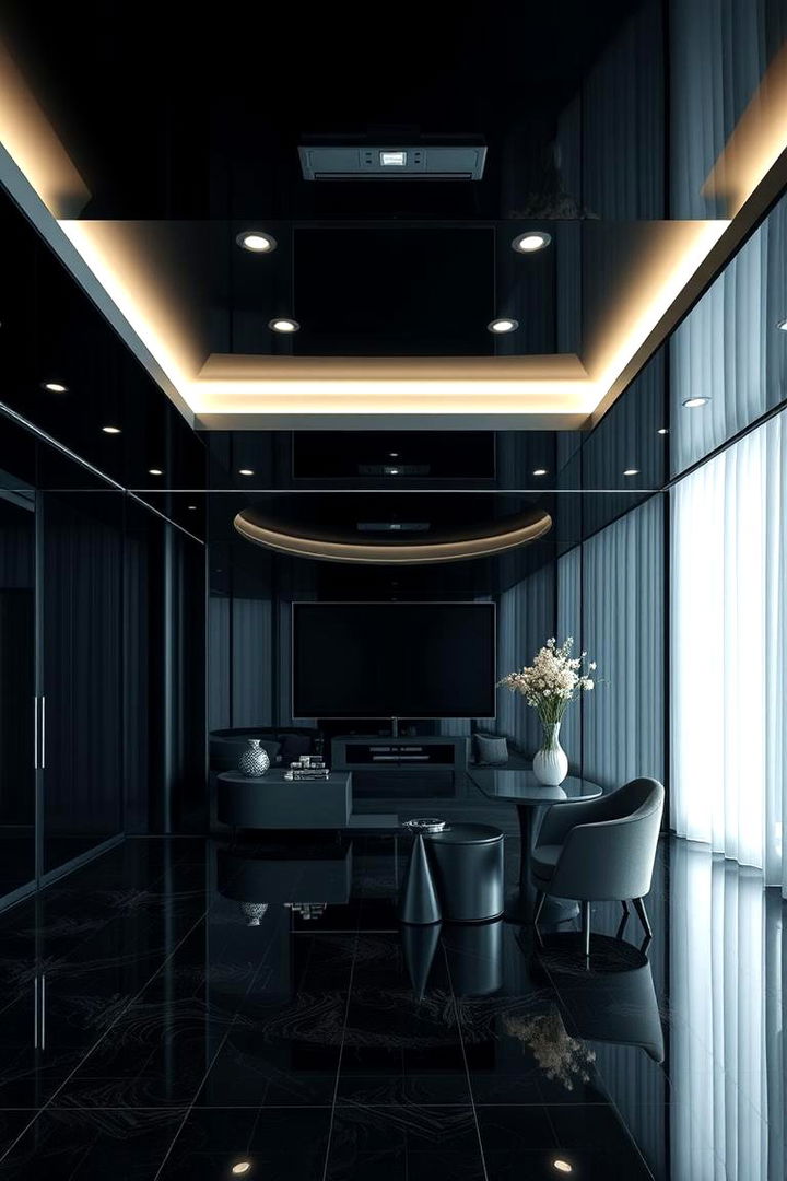 High Gloss Finishes - 22 Black Ceiling Design Ideas