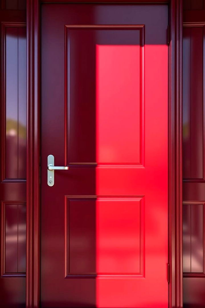 High Gloss Finishes for a Modern Touch - 22 Dark Red Front Door Ideas