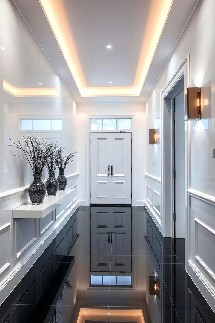 High Gloss Modern - 22 Wainscoting Entryway Ideas