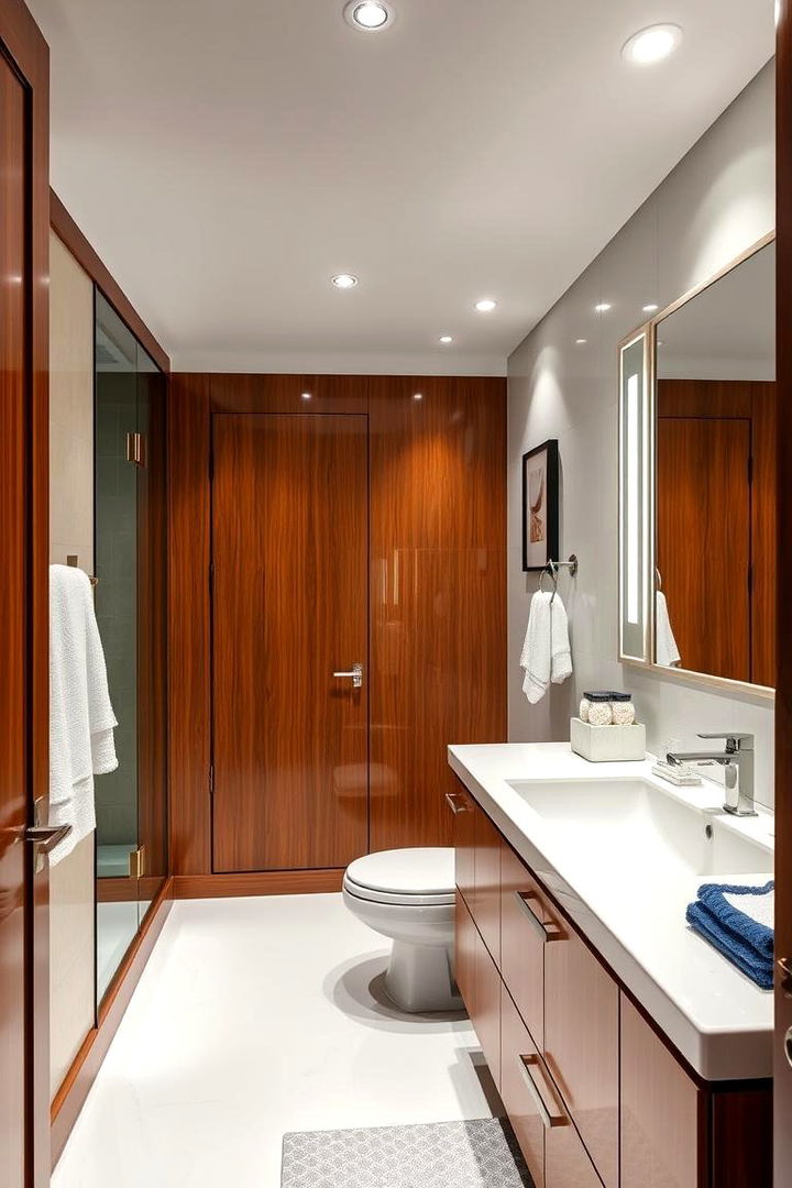 High Gloss Nautical Wainscoting - 22 Bathroom Wainscoting Ideas