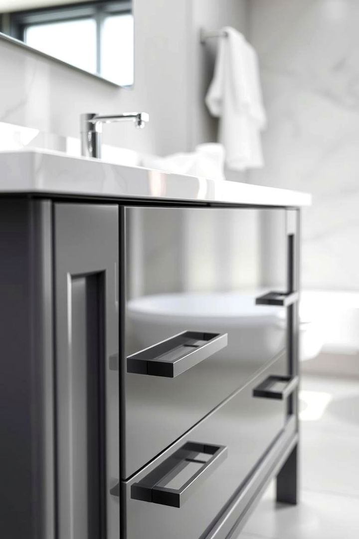 High Gloss Shine Grey Vanity - 22 Grey Bathroom Vanity Design Ideas