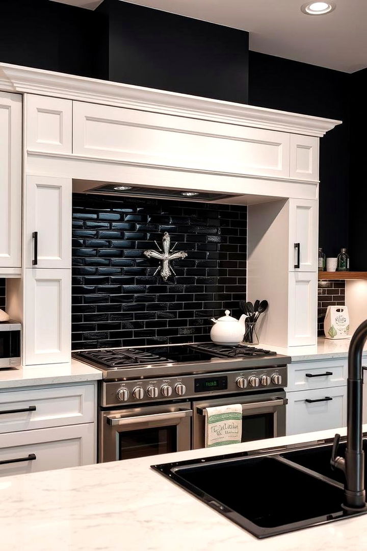 High Impact Statement Backsplash - 22 Kitchen With Black Backsplash