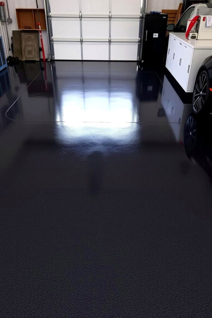 High Performance Floor Coatings - 22 Black Garage Ideas