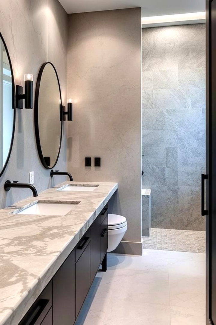 High Quality Materials - 22 Bathroom With Black Fixtures
