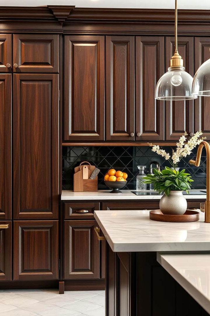 High Resale Appeal - 22 Dark Wood Kitchen Cabinets