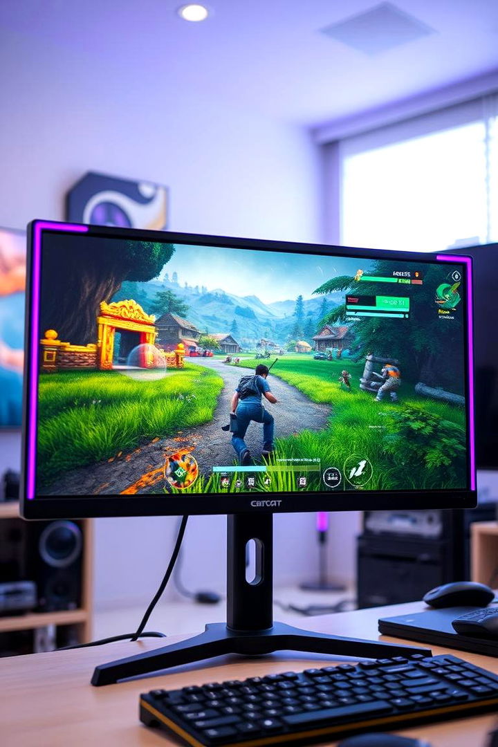 High Resolution Purple Monitor Display - 22 Purple Gaming Setup Ideas