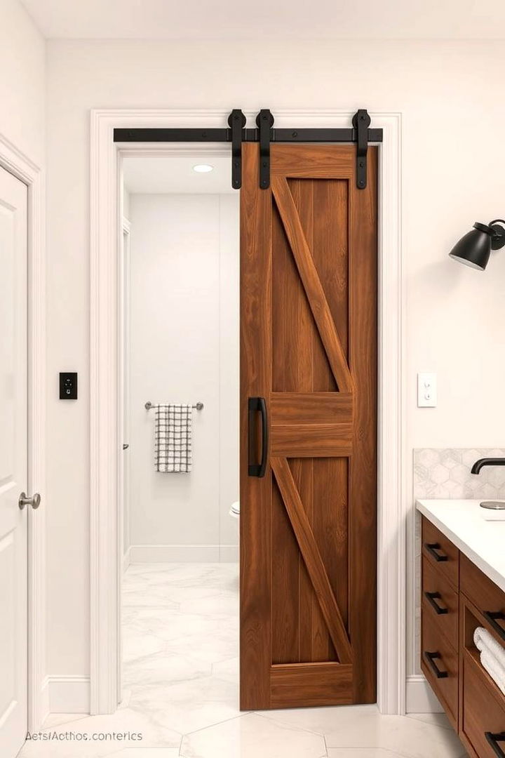 High Security Barn Door for Privacy - 22 Bathroom Barn Door Ideas