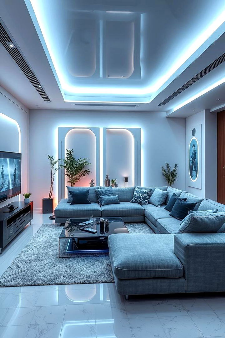 High Tech Ambiance with Sleek Aesthetics - 22 Grey Sectional Living Room Ideas
