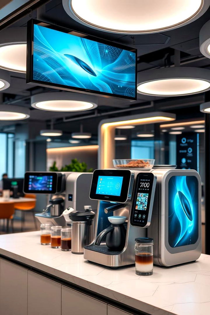 High Tech Coffee Hub - 22 Office Coffee Station Ideas