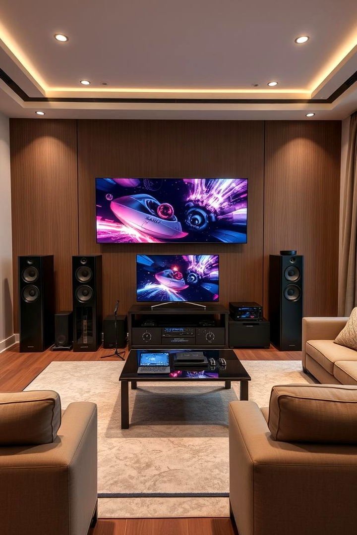 High Tech Entertainment Zones - 22 Large Living Room Ideas