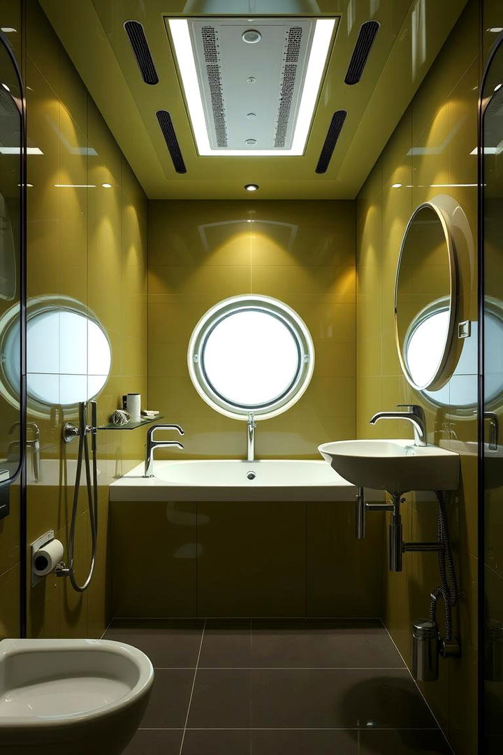 High Tech Fixtures Innovative Olive Bathroom Trends - 22 Olive Green Bathroom Ideas