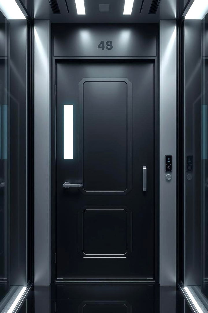 High Tech Front Door - 22 Dark Gray Front Door Ideas