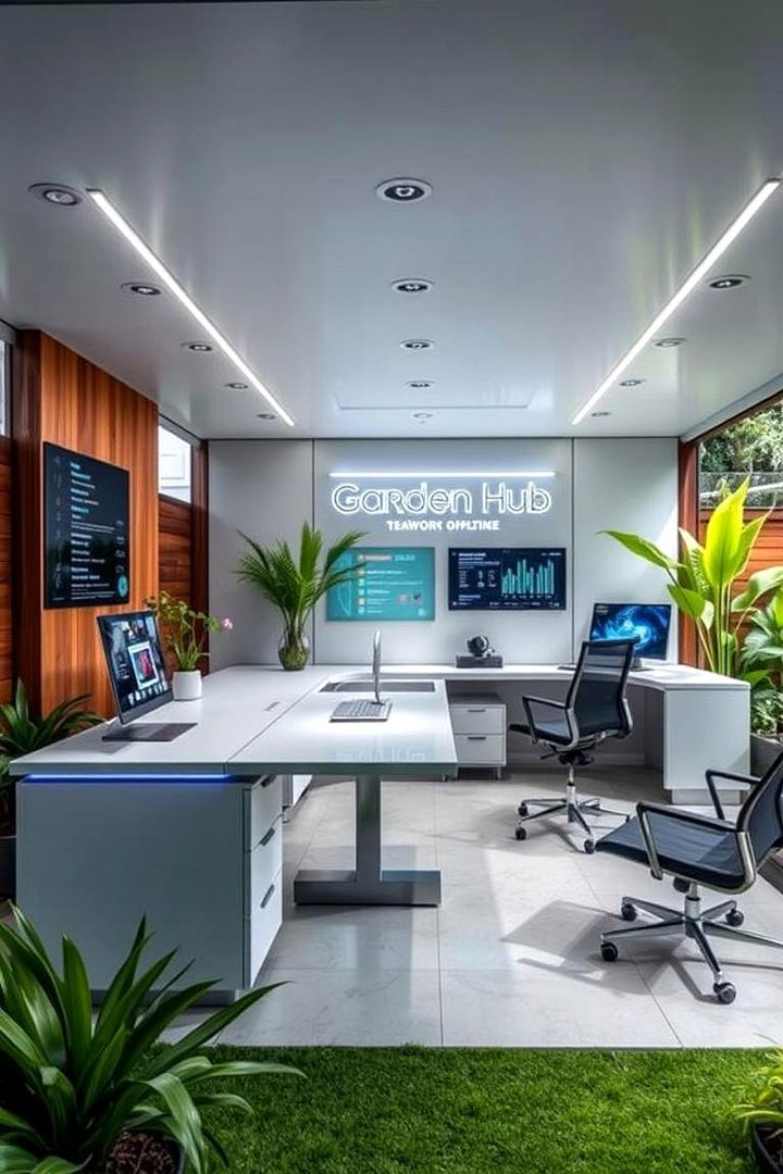 High Tech Garden Office Hub - 22 Garden Office Ideas