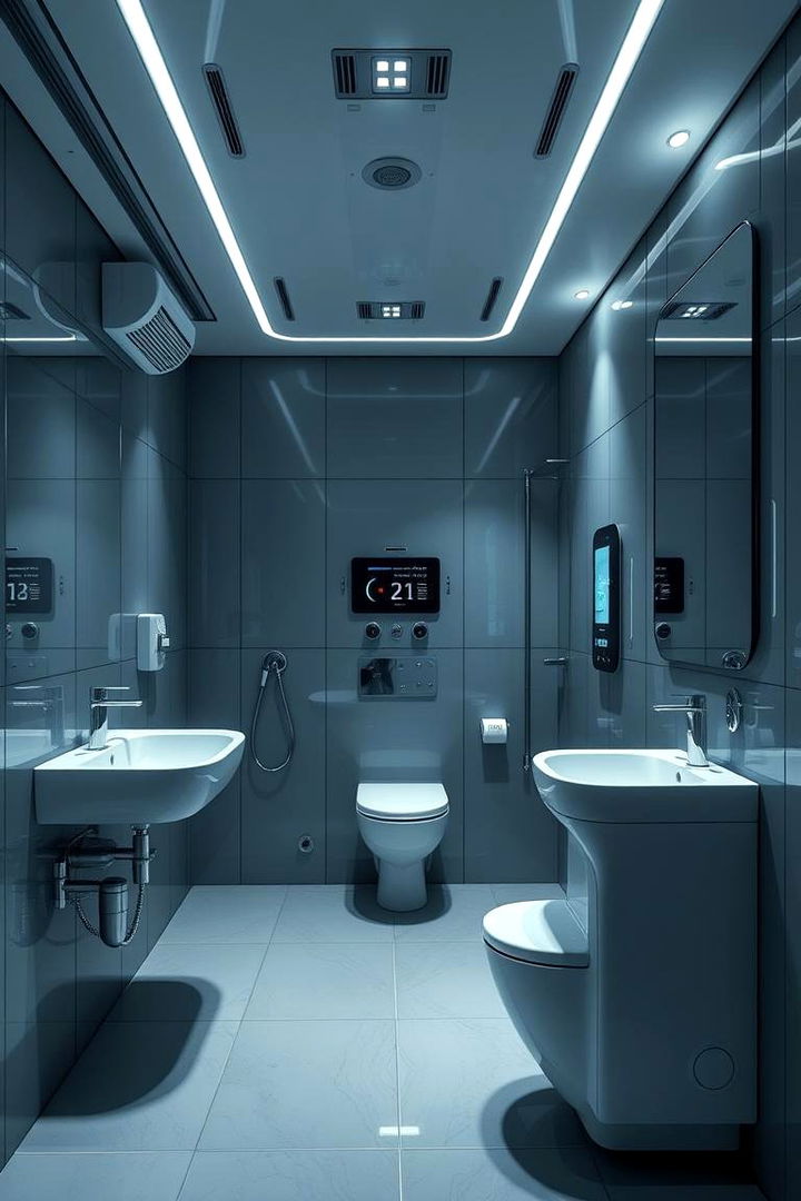 High Tech Grey Bathrooms with Smart Features - 22 Grey Bathroom Ideas