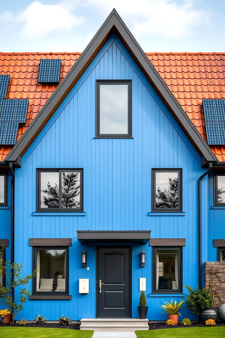 High Tech Innovations - 22 blue exterior home with a brown roof ideas