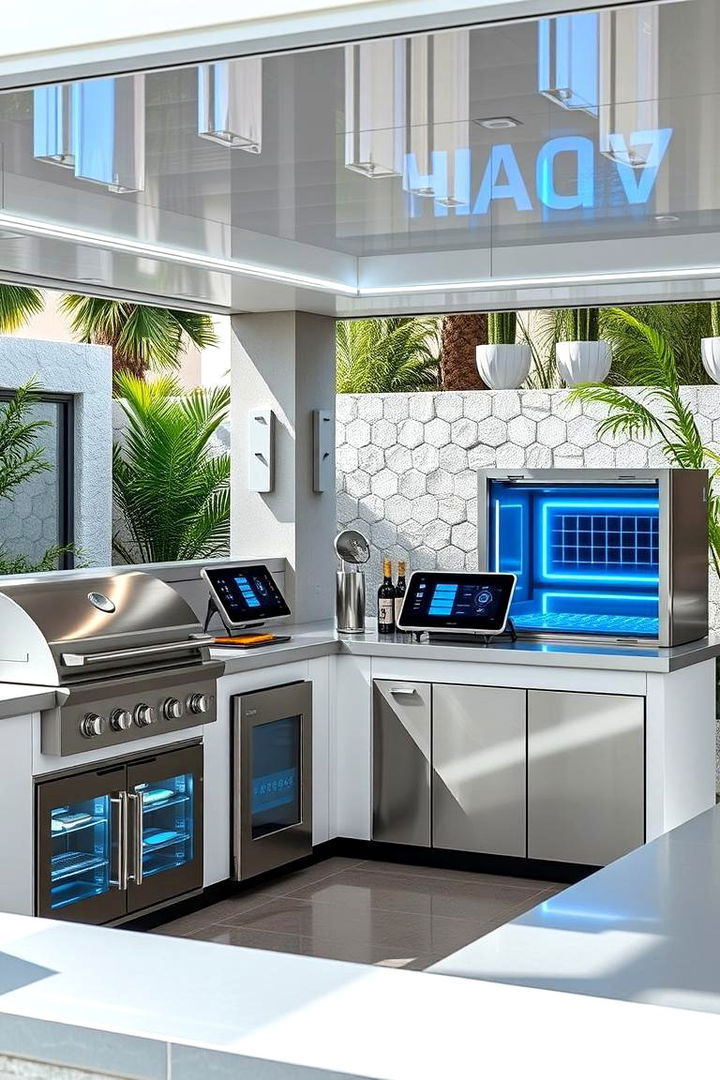 High Tech Smart Cooking Area - 22 Outdoor Kitchen Designs