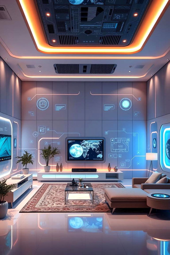 High Tech Smart Living - 22 Aesthetic Living Room Ideas