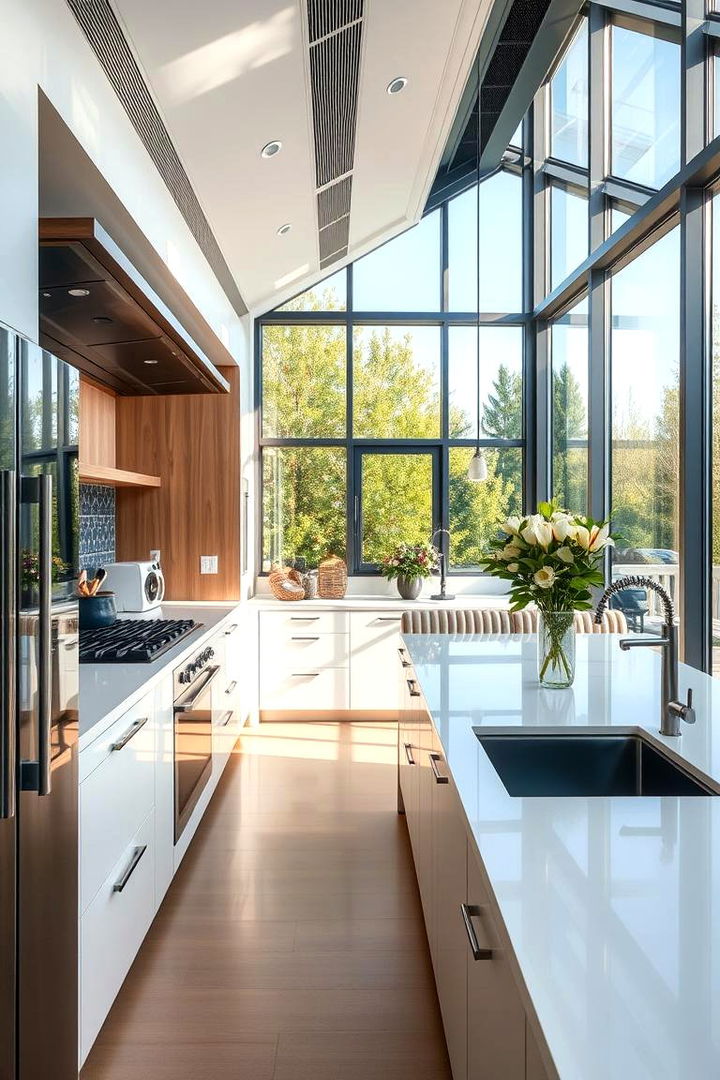High Tech Smart Sunroom Kitchen - 22 Sunroom Kitchen Ideas