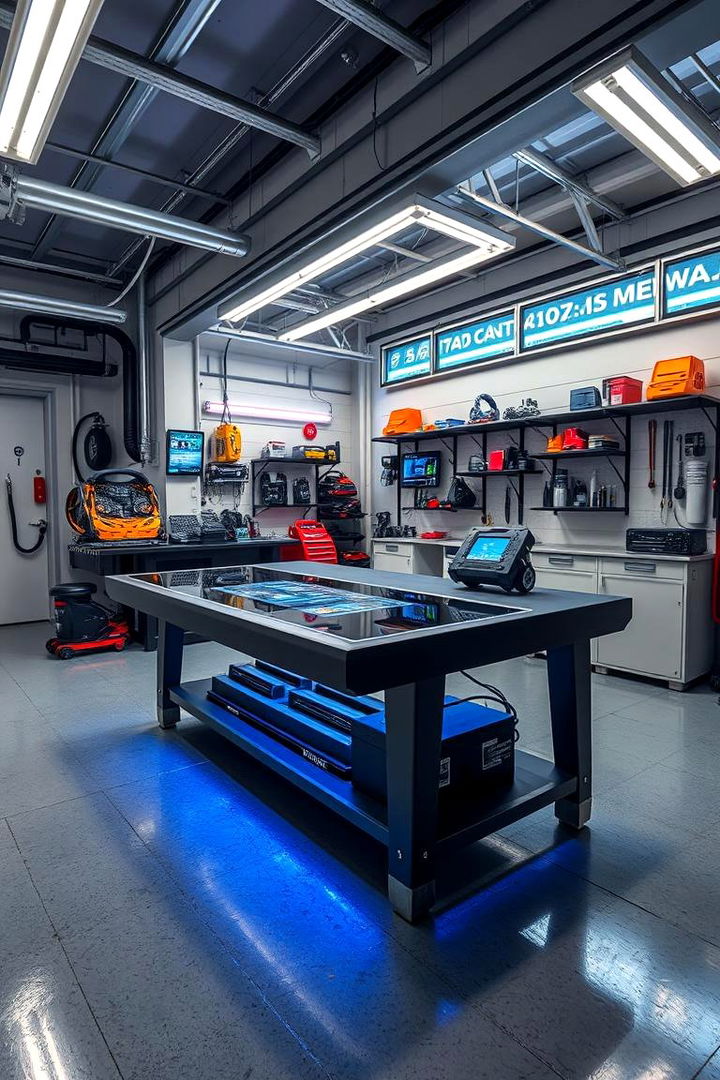 High Tech Smart Workbench - 22 Garage Workbench Ideas