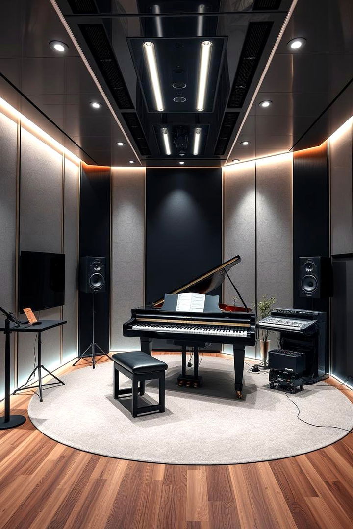 High Tech Sound Studio Piano Room - 22 Piano Room Ideas